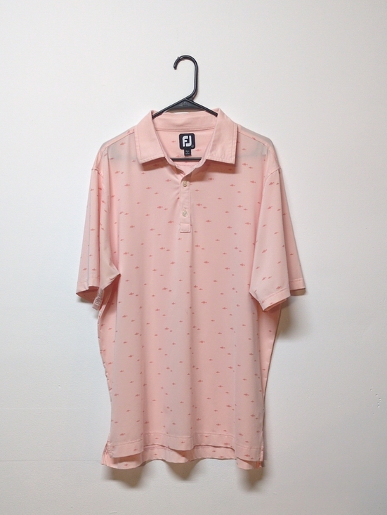 FootJoy Other - FootJoy Mens Pink Fish Polo Golf Shirt Short Sleeve Casual Logo, Size L